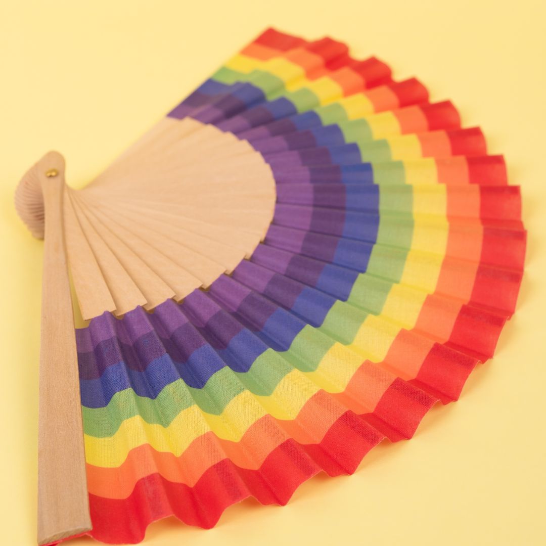 Best Stylish 7 Rainbow Printing Hand Folding Bamboo Fans to Stay Cool