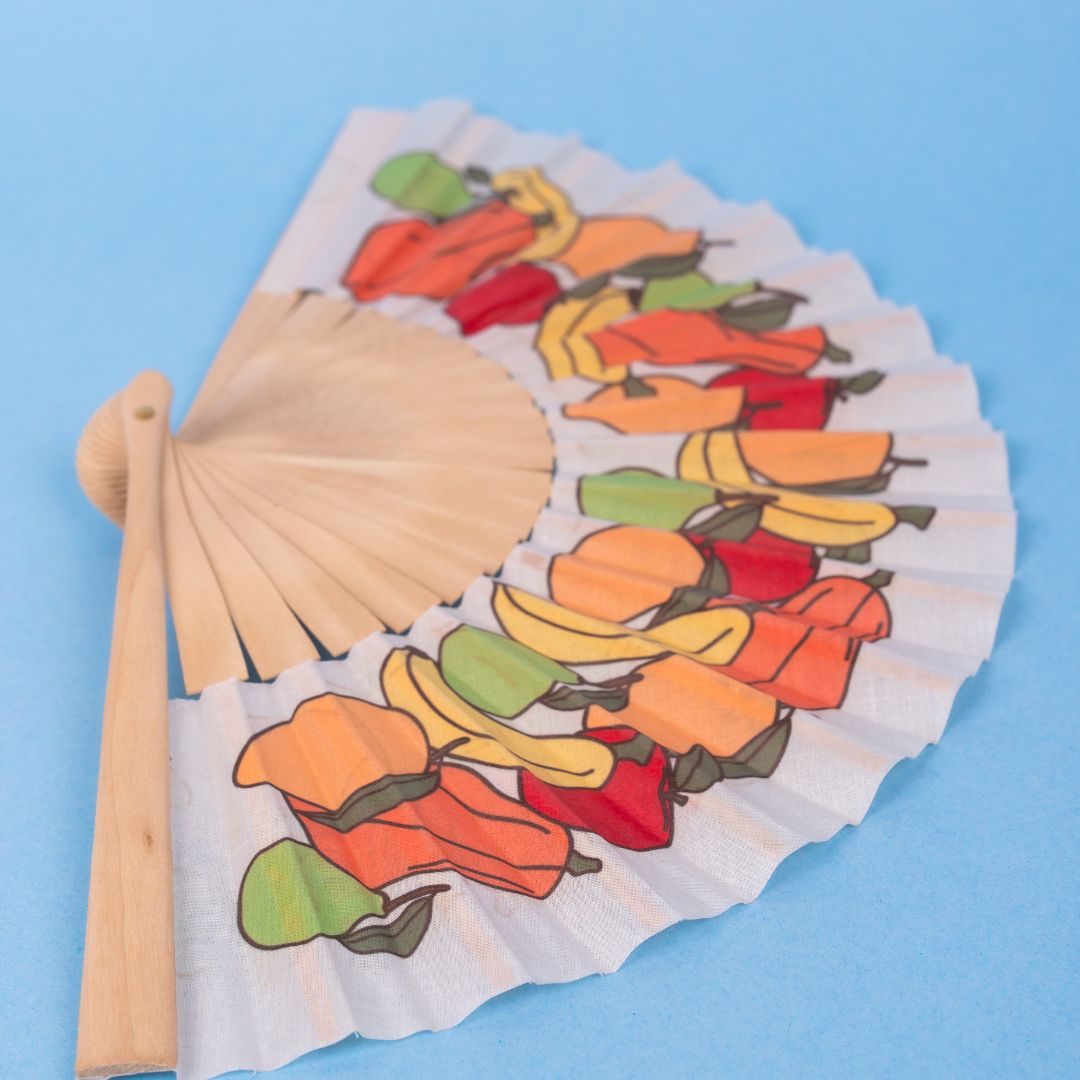 Best Stylish Fruits Printing Hand Folding Bamboo Fans to Stay Coo