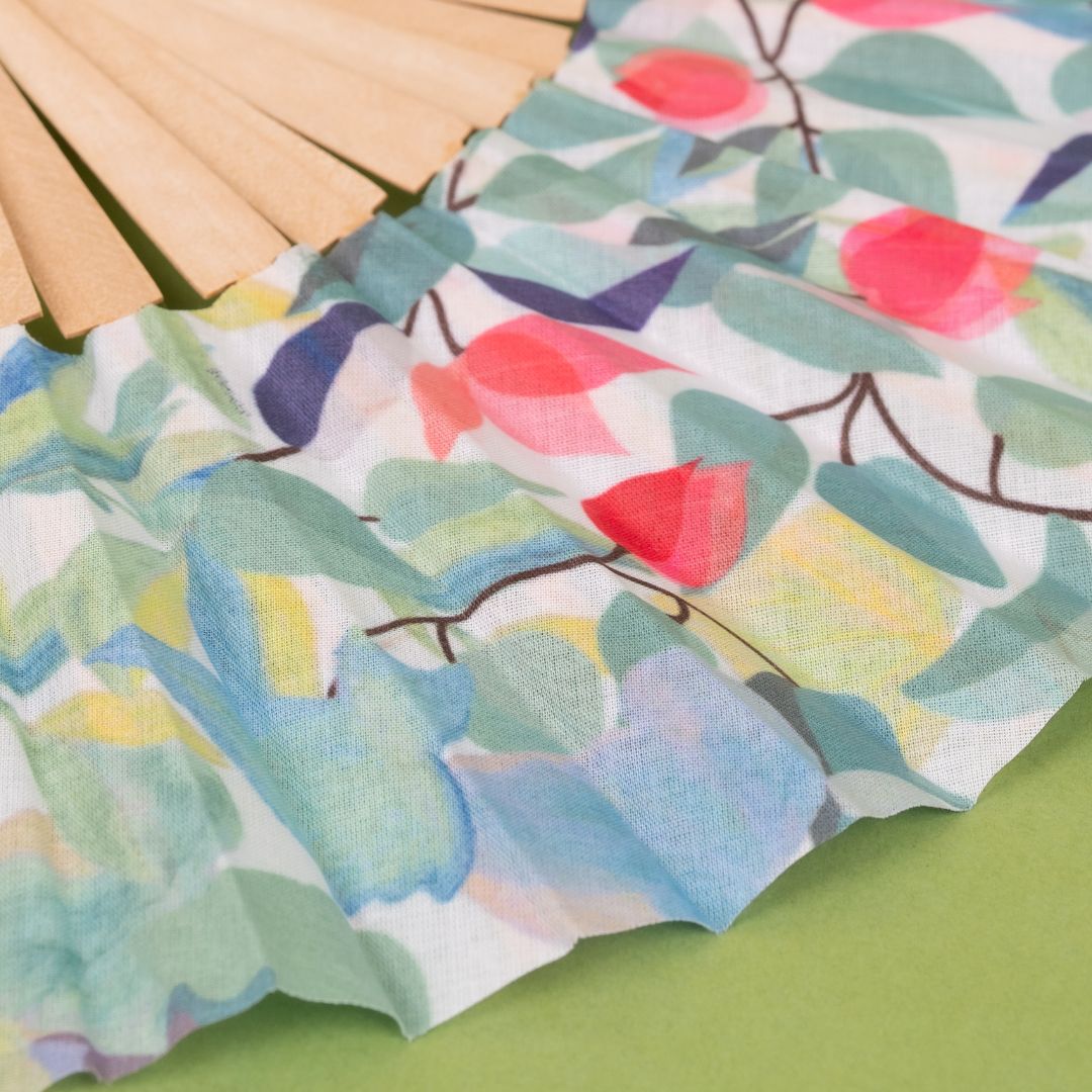 Best Stylish leaf Printing Hand Folding Bamboo Fans to Stay Cool