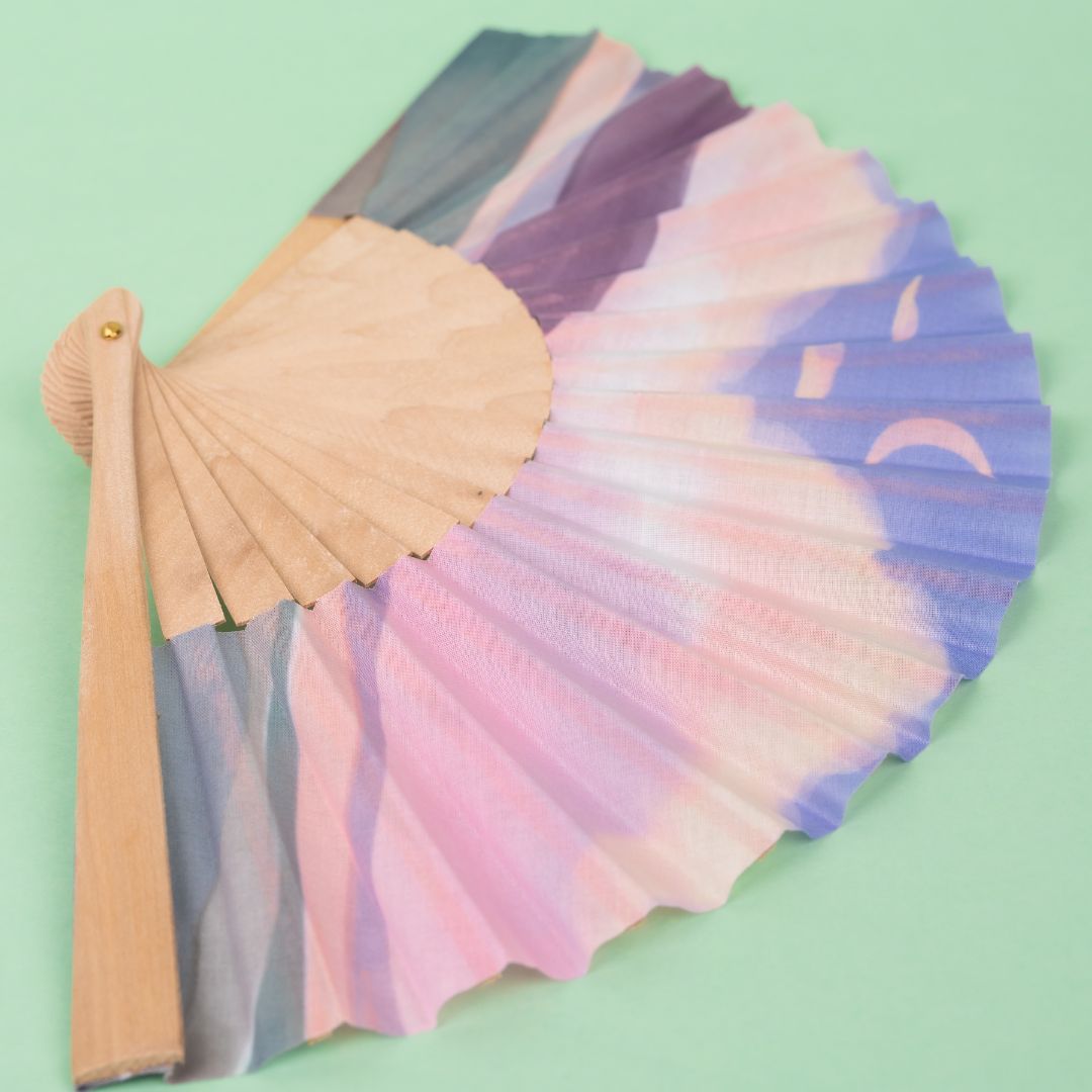 Best Stylish MoonNight Printing Hand Folding Bamboo Fans to Stay Cool