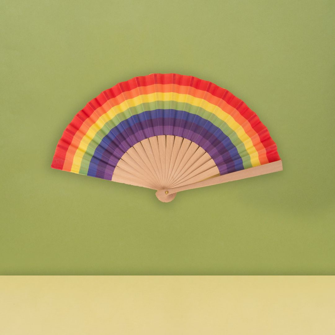 Best Stylish 7 Rainbow Printing Hand Folding Bamboo Fans to Stay Cool