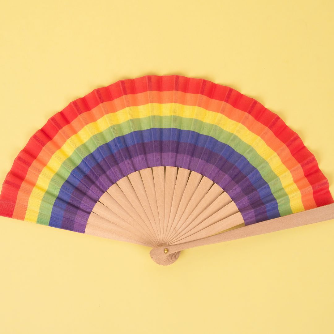 Best Stylish 7 Rainbow Printing Hand Folding Bamboo Fans to Stay Cool