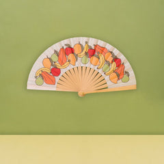 Best Stylish Fruits Printing Hand Folding Bamboo Fans to Stay Coo