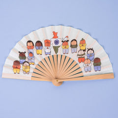 Best Stylish Indian Map Printing Hand Folding Bamboo Fans to Stay Cool